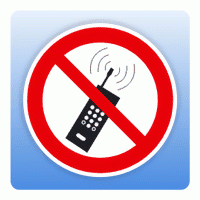 Verbotsschild Mobilfunk verboten