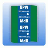 Rohrkennzeichnungsband Wasserversorgungsleitung NPW Betriebswasser nach DIN 2403