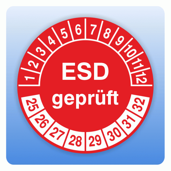 Prüfplakette ESD geprüft