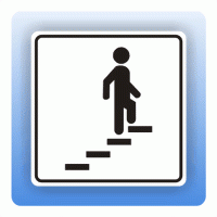 Aufkleber Symbolschild mit Piktogramm Treppe aufwärts