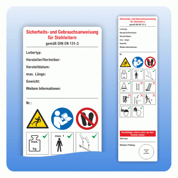 Stehleitern Sicherheits- und Gebrauchsanweisung