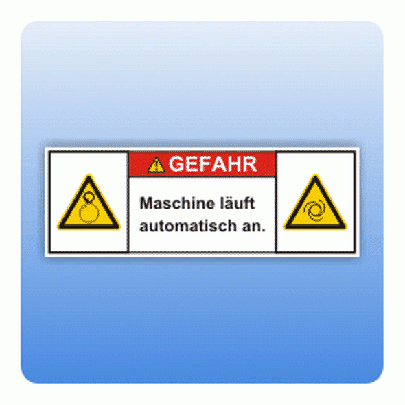 Sicherheitszeichen Automatischer Anlauf (ISO 3864-2) Aufkleber