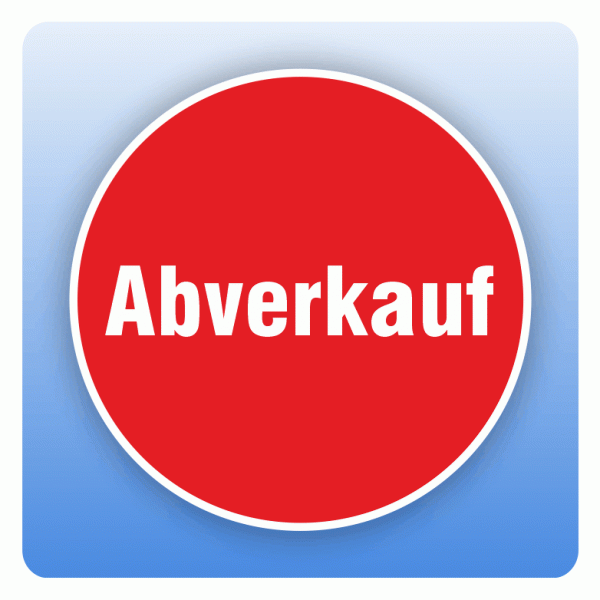 Rabattaufkleber Abverkauf für Schaufenster