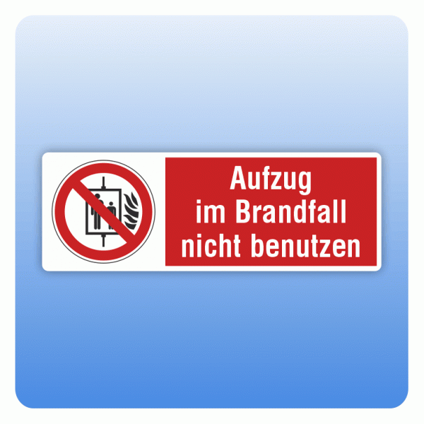Aufkleber Aufzug im Brandfall nicht benutzen