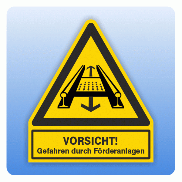 Kombi Warnsymbol Vorsicht Gefahren durch Förderanlagen