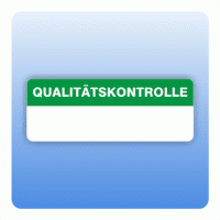 Qualitätssicherung Aufkleber "Qualitätskontrolle" 15x40 mm in grün