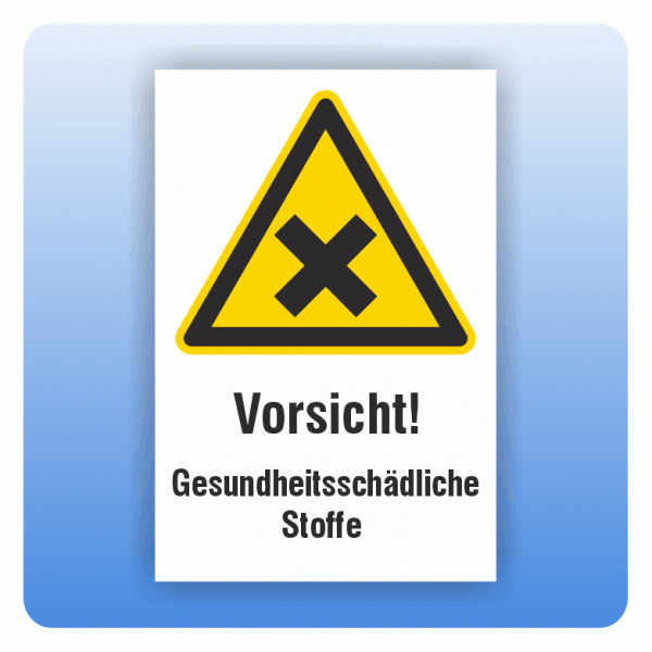 Kombi Warnschild Vorsicht Gesundheitsschädliche Stoffe