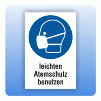 Kombi Gebotsschild leichten Atemschutz benutzen M016