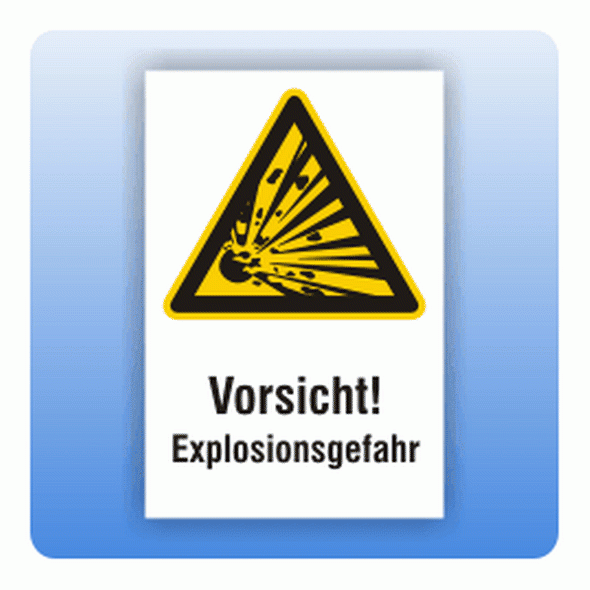 Kombi Warnschild Vorsicht Explosionsgefahr