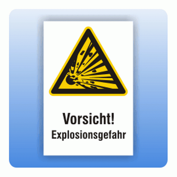 Kombi Warnschild Vorsicht Explosionsgefahr W002