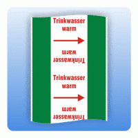 Rohrkennzeichnungsband Wasserversorgungsleitung Trinkwasser warm nach DIN 2403