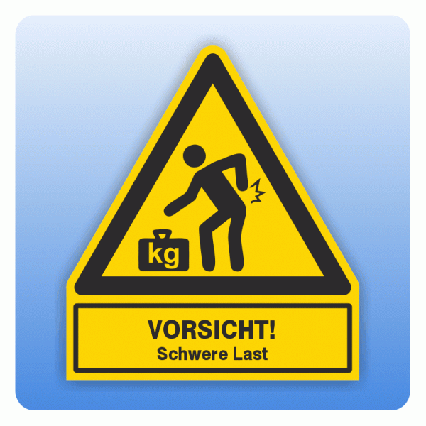Kombi Warnsymbol Vorsicht Schwere Last