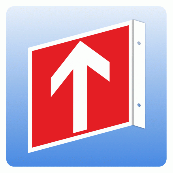 Fahnenschild Richtungspfeil nach oben