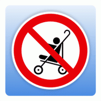 Verbotsschild Kinderwagen verboten