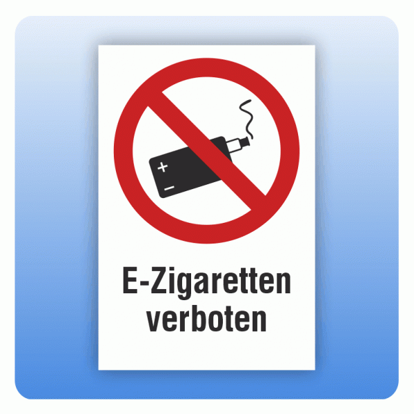 Kombi Verbotsschild E-Zigaretten verboten