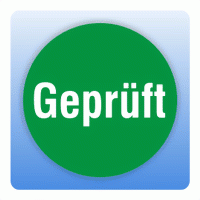 Qualitätssicherung Aufkleber "Geprüft" rund in grün