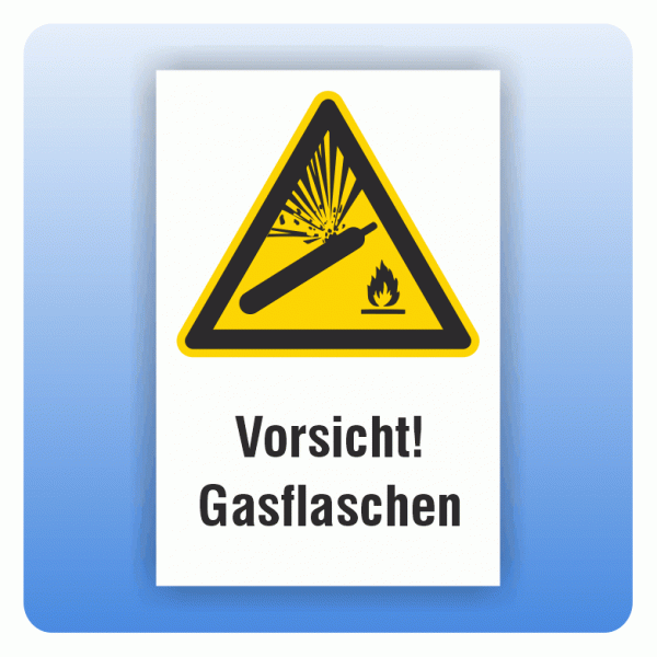 Kombi Warnschild Vorsicht Gasflaschen W029