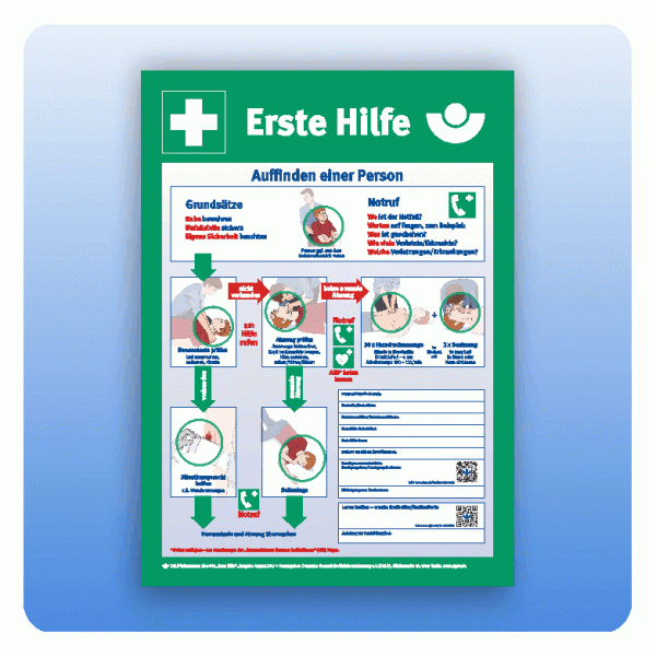 Aufkleber Erste Hilfe - Auffinden einer Person