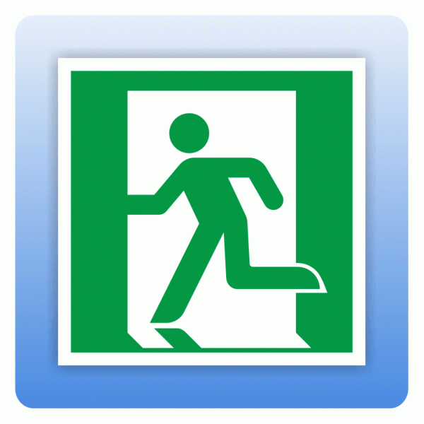 Rettungszeichen E001 Notausgang links ISO 7010