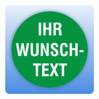 Qualitätssicherung Aufkleber Wunschtext rund in grün