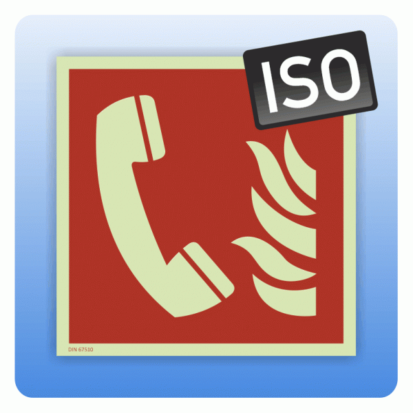Internationales Brandschutzzeichen Brandmeldetelefon