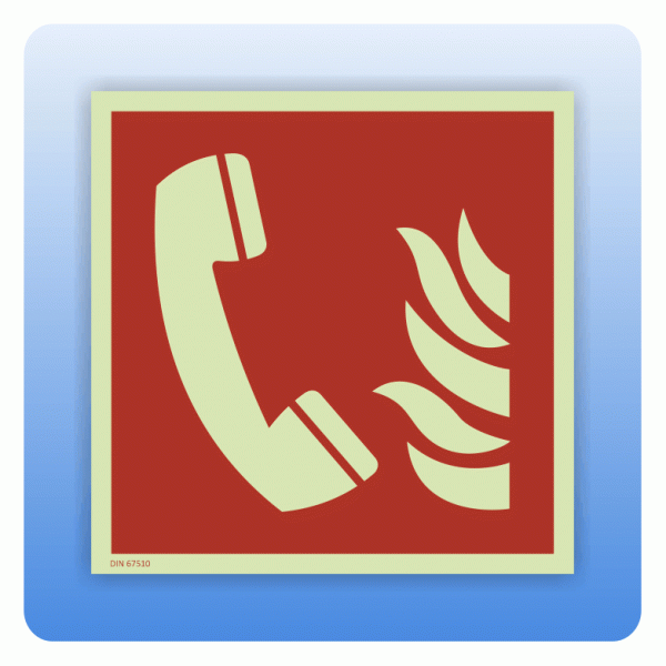 Internationales Brandschutzzeichen Brandmeldetelefon