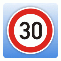 Höchstgeschwindigkeitsaufkleber "30 km/h"