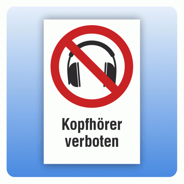 Kombi Verbotsschild Kopfhörer verboten