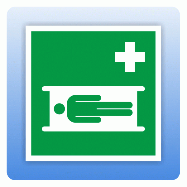 Aufkleber Rettungszeichen E013 Krankentrage ISO 7010