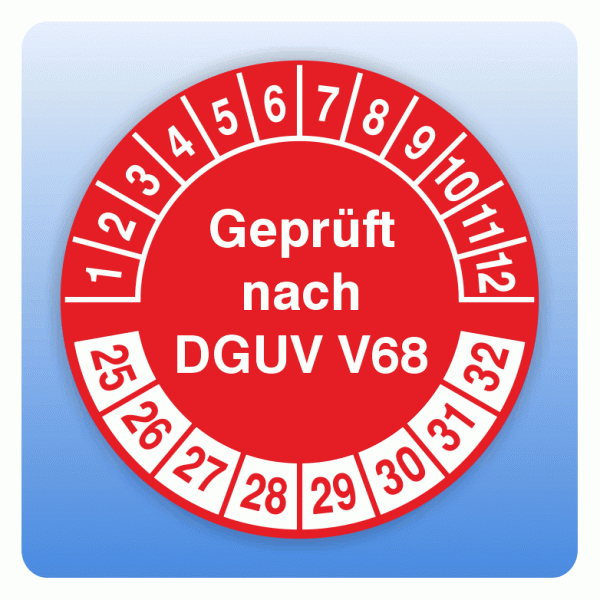 Prüfplakette Geprüft nach DGUV V68 Flurförderfahrzeuge