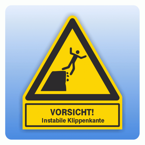 Kombi Warnsymbol Vorsicht Instabile Klippenkante W052