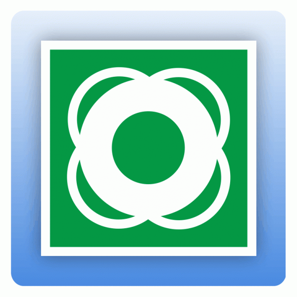 Aufkleber Rettungszeichen E040 Rettungsring ISO 7010