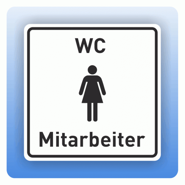 Aufkleber Symbolschild mit Piktogramm WC Mitarbeiter Damen