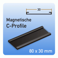 Magnetisches Lagerschild, C-Profile (80 x 30 mm)