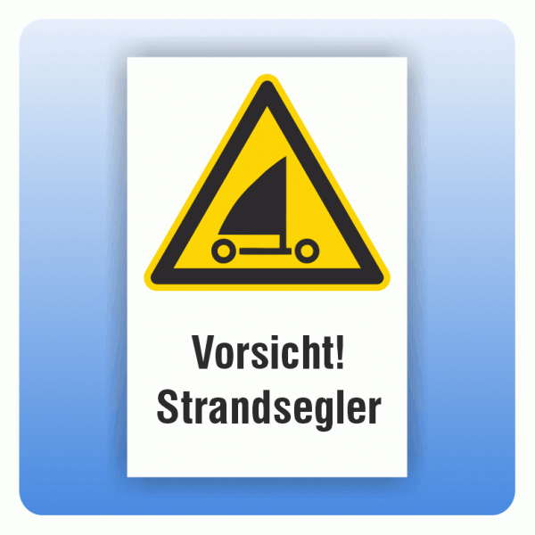 Kombi Warnschild Vorsicht Strandsegler W059