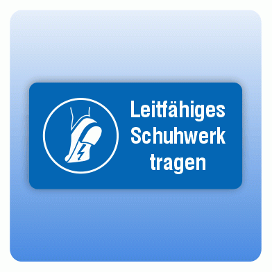 Aufkleber Leitfähiges Schuhwerk tragen