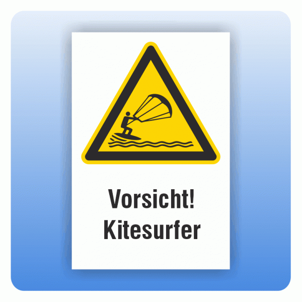 Kombi Warnschild Vorsicht Kitesurfer W062