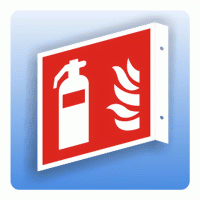 Fahnenschild Internationales Brandschutzzeichen F001 Feuerlöschgerät ISO 7010