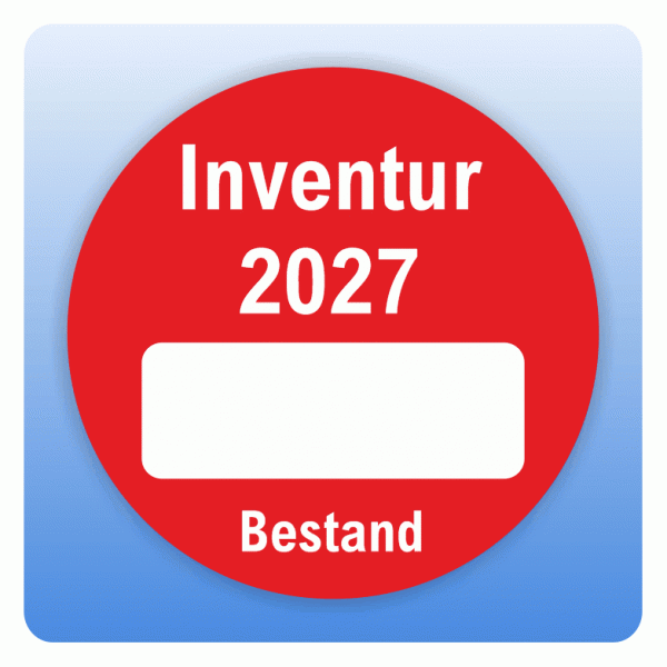 Inventur-Aufkleber Inventur 2027 Bestand mit Freifeld