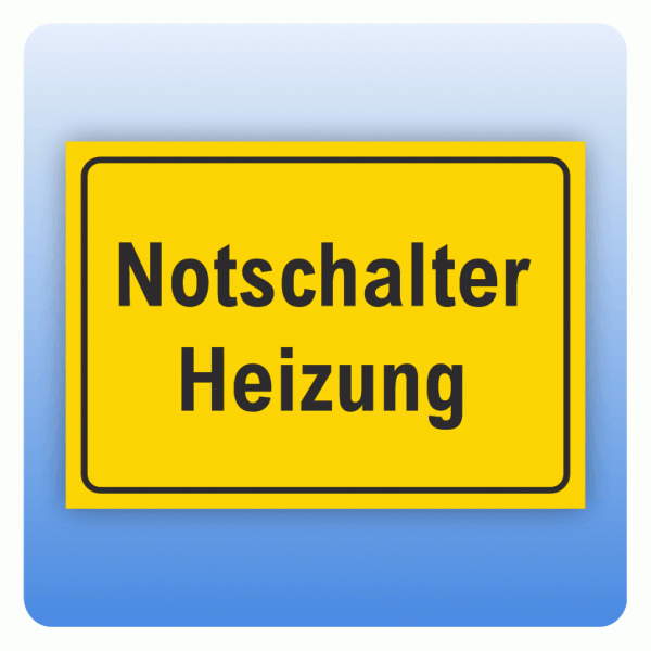 Aufkleber Notschalter Heizung