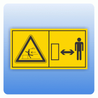 Sicherheitszeichen Abstand zum Schwenkbereich halten (ISO 11684) Aufkleber Sicherheitszeichen Abstand zum Schwenkbereich halten (ISO 11684) Aufkleber