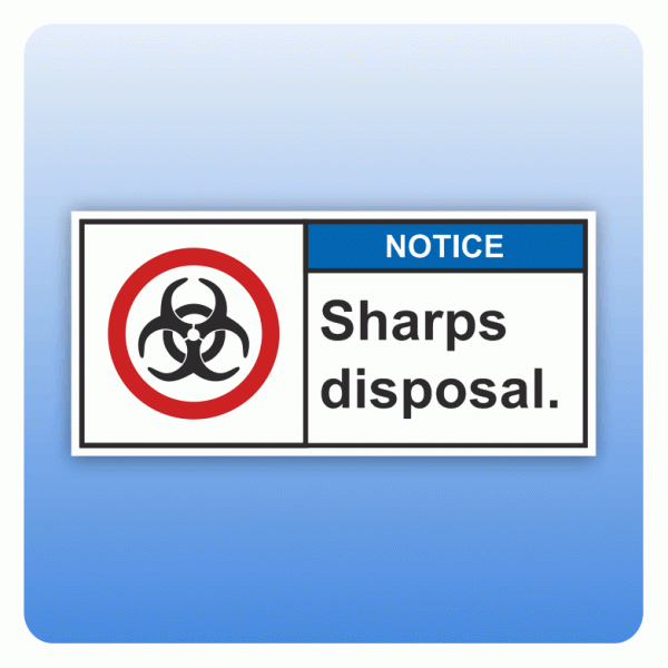 Sicherheitszeichen Sharps disposal (ANSI Z535) Aufkleber
