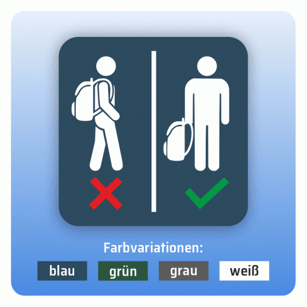 Aufkleber Bus und Bahn - Rucksack abnehmen