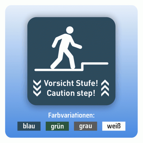 Aufkleber Bus und Bahn - Vorsicht Stufe nach oben