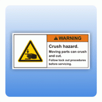 Sicherheitszeichen Crush hazard (ANSI Z535) Aufkleber