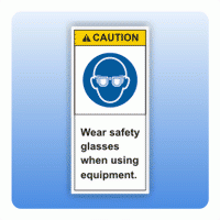 Sicherheitszeichen Wear safety glasses (ANSI Z535) Aufkleber