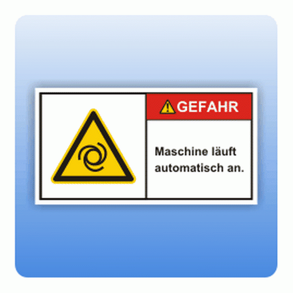 Sicherheitszeichen Maschine automatisch (ISO 3864-2) Aufkleber