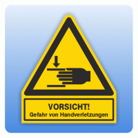 Kombi Warnsymbol Vorsicht Gefahr von Handverletzungen W024 Kombi Warnsymbol Vorsicht Gefahr von Handverletzungen W024