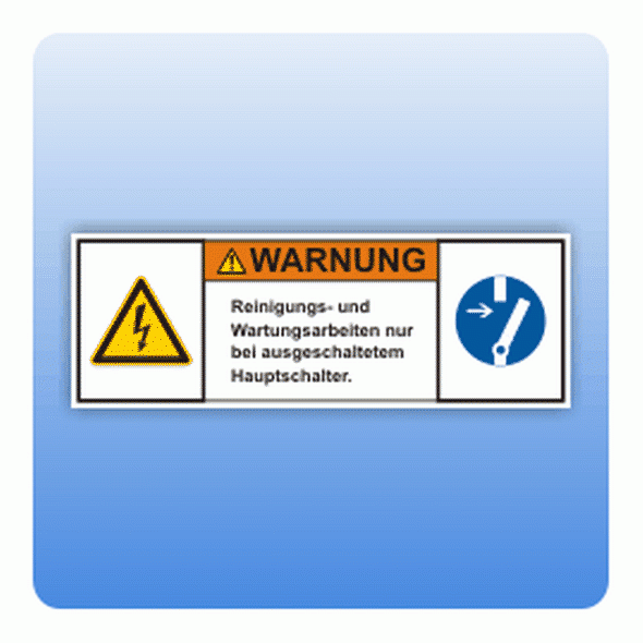 Sicherheitszeichen Hauptschalter ausschalten (ISO 3864-2) Aufkleber