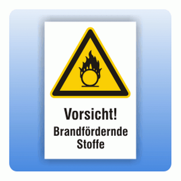 Kombi Warnschild brandfördernde Stoffe W028